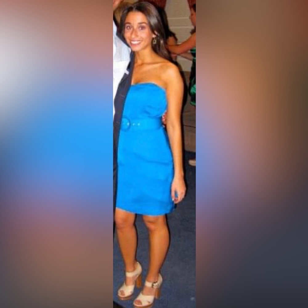 Trina Turk electric blue strapless dress - Picture 2 of 14